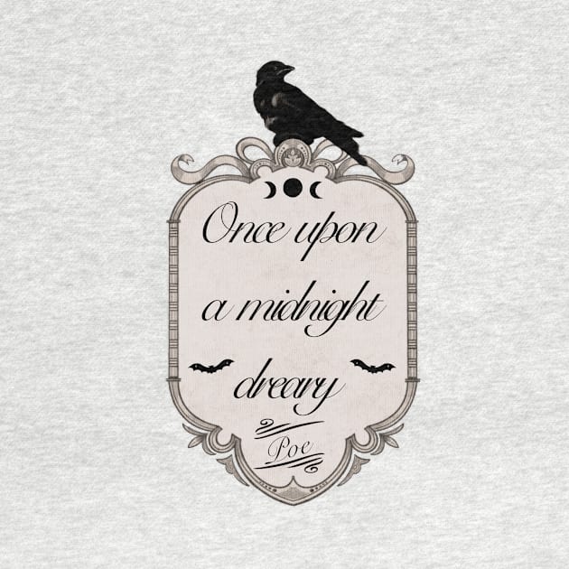 Edgar Allen Poe Quote| Watercolor Raven | Family Crest| Watercolor Bats| Dark Academia Quotes| Once Upon a Midnight Dreary by penandbea